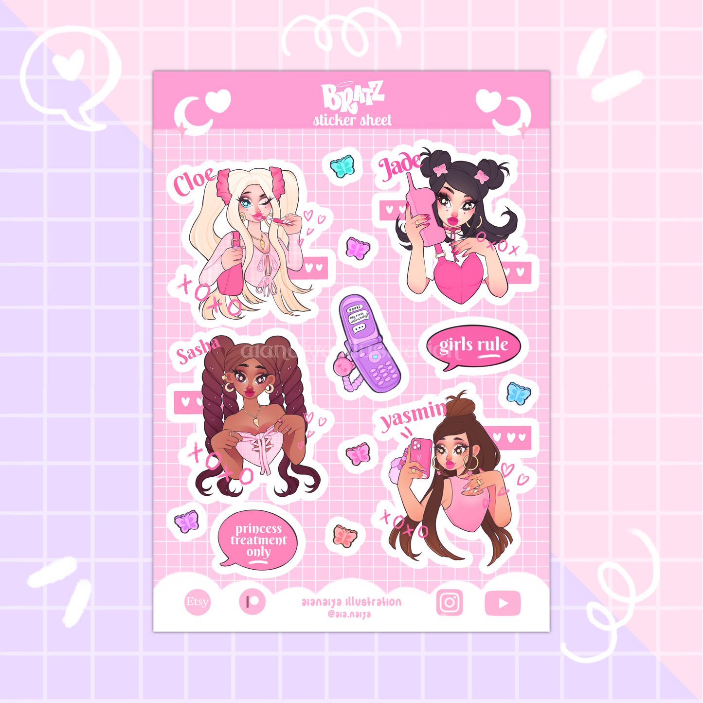 bratz vinyl sticker sheet