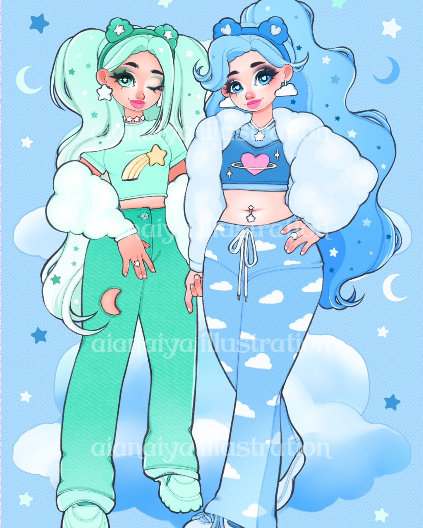 digital portrait commission, personalised family characters, custom logo, custom bespoke drawing, digital illustration