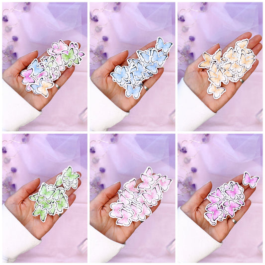 40 butterflies rainbow die cut sticker flakes