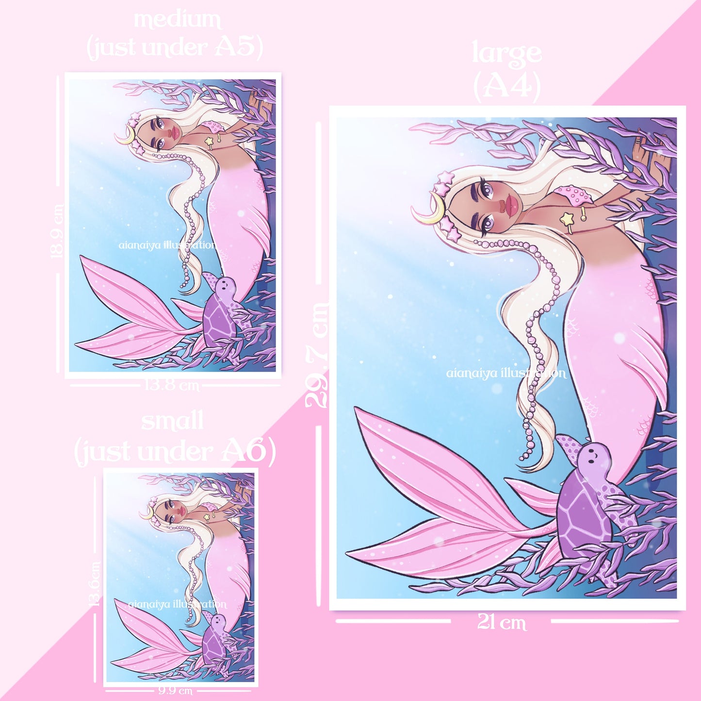 dreamy mermaid ocean wall art print