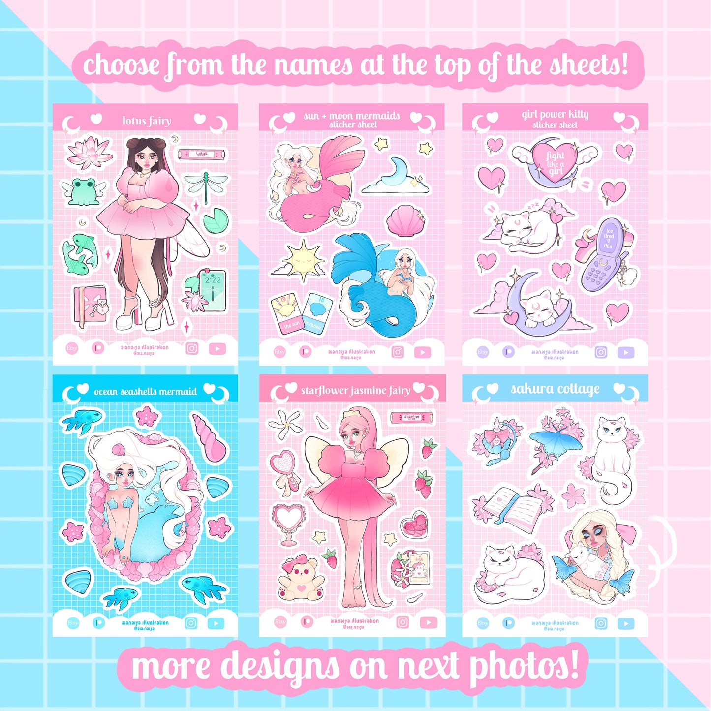 ANY 4 sticker sheets bundle A6 vinyl sheets