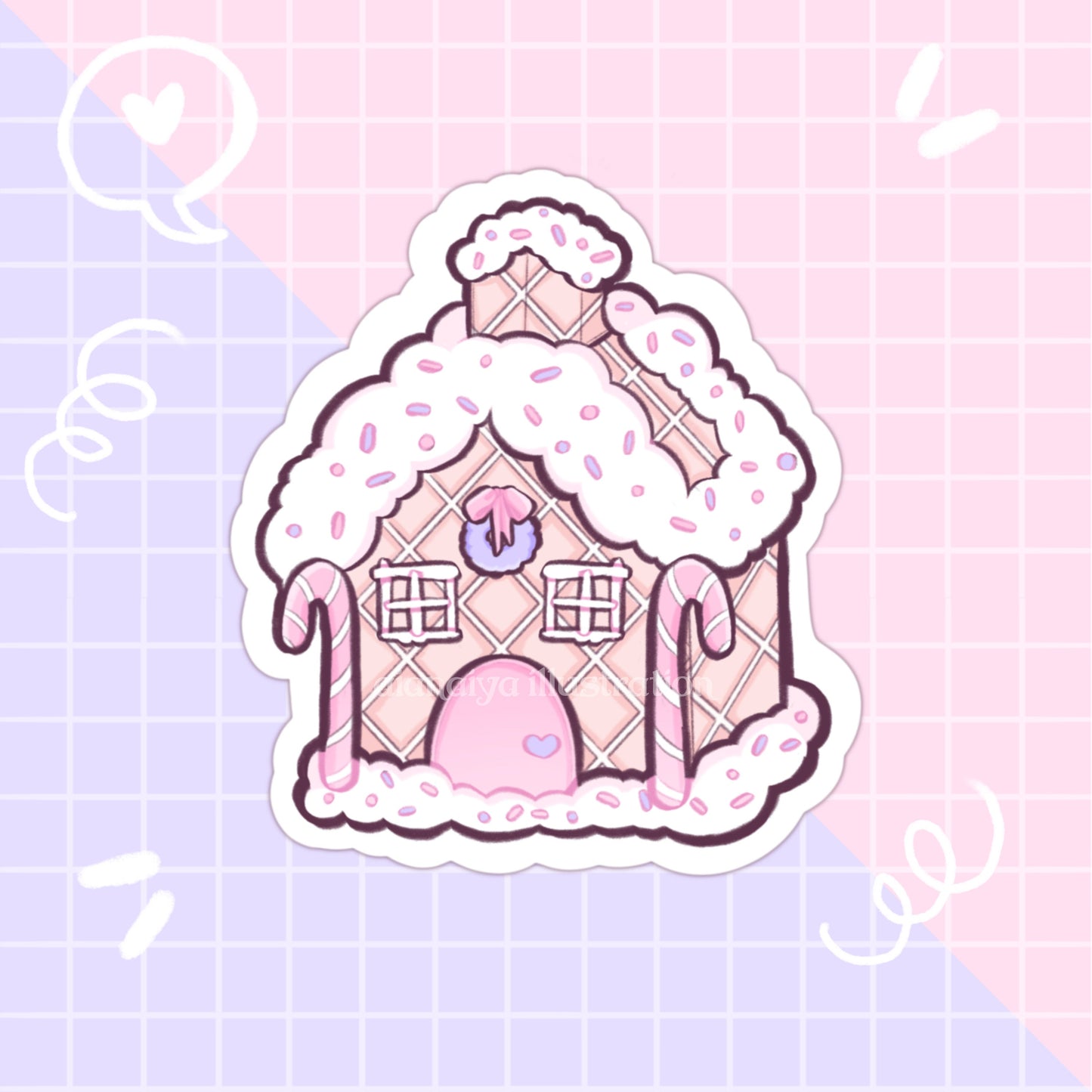 gingerbread house christmas sticker