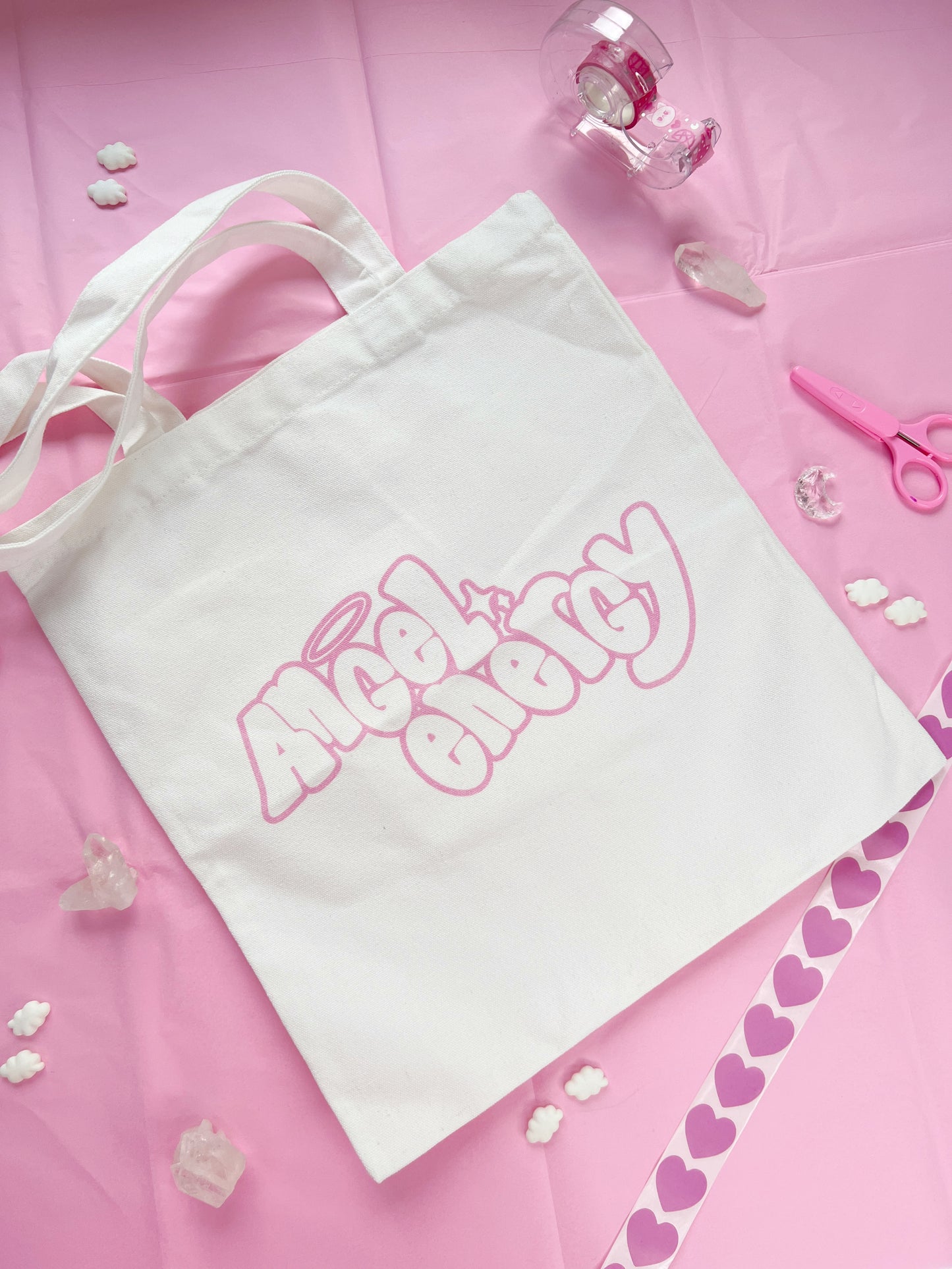 angel energy white tote bag