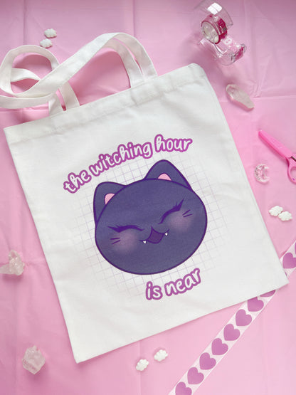 vampire cat tote bag