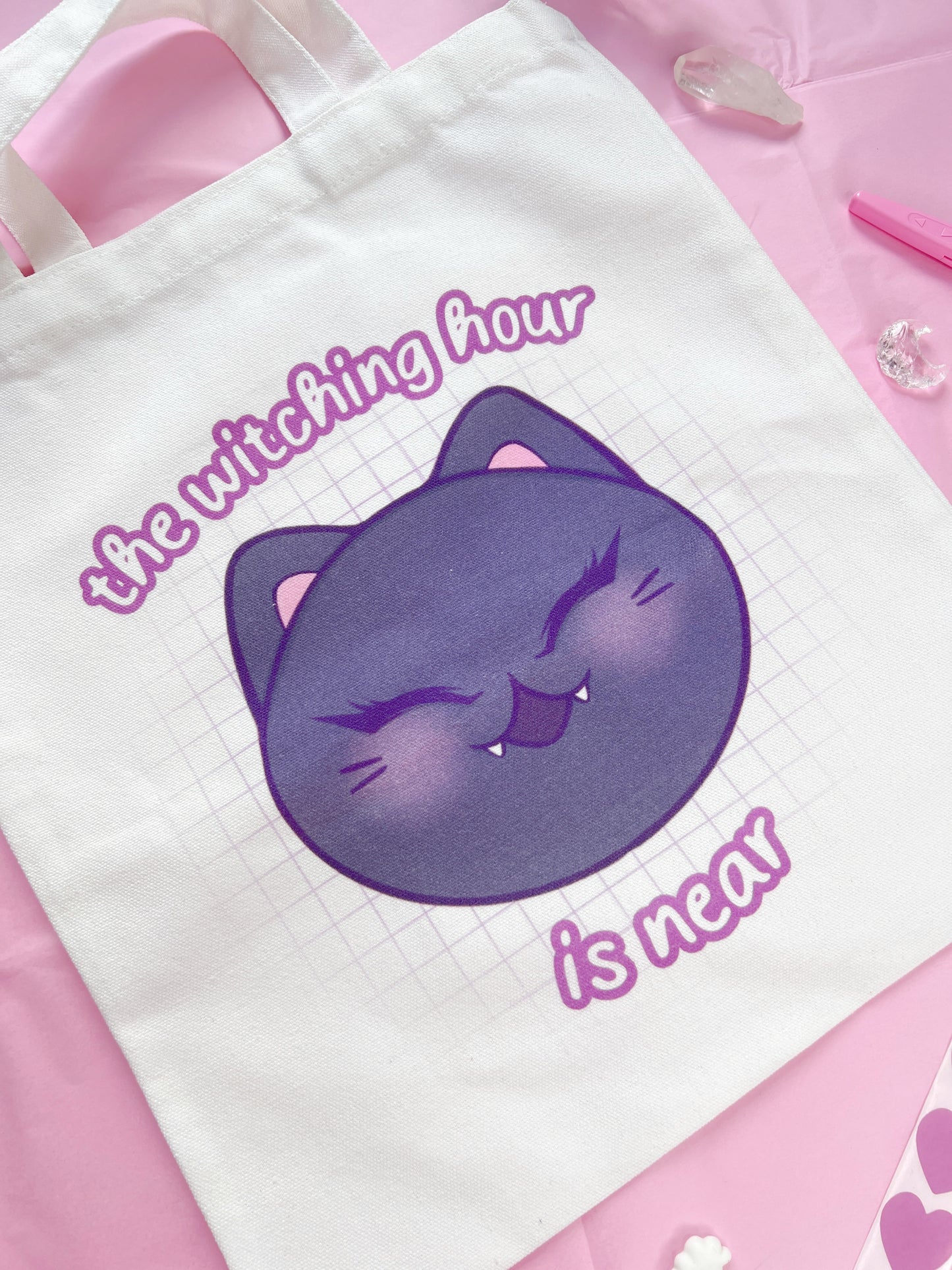 vampire cat tote bag