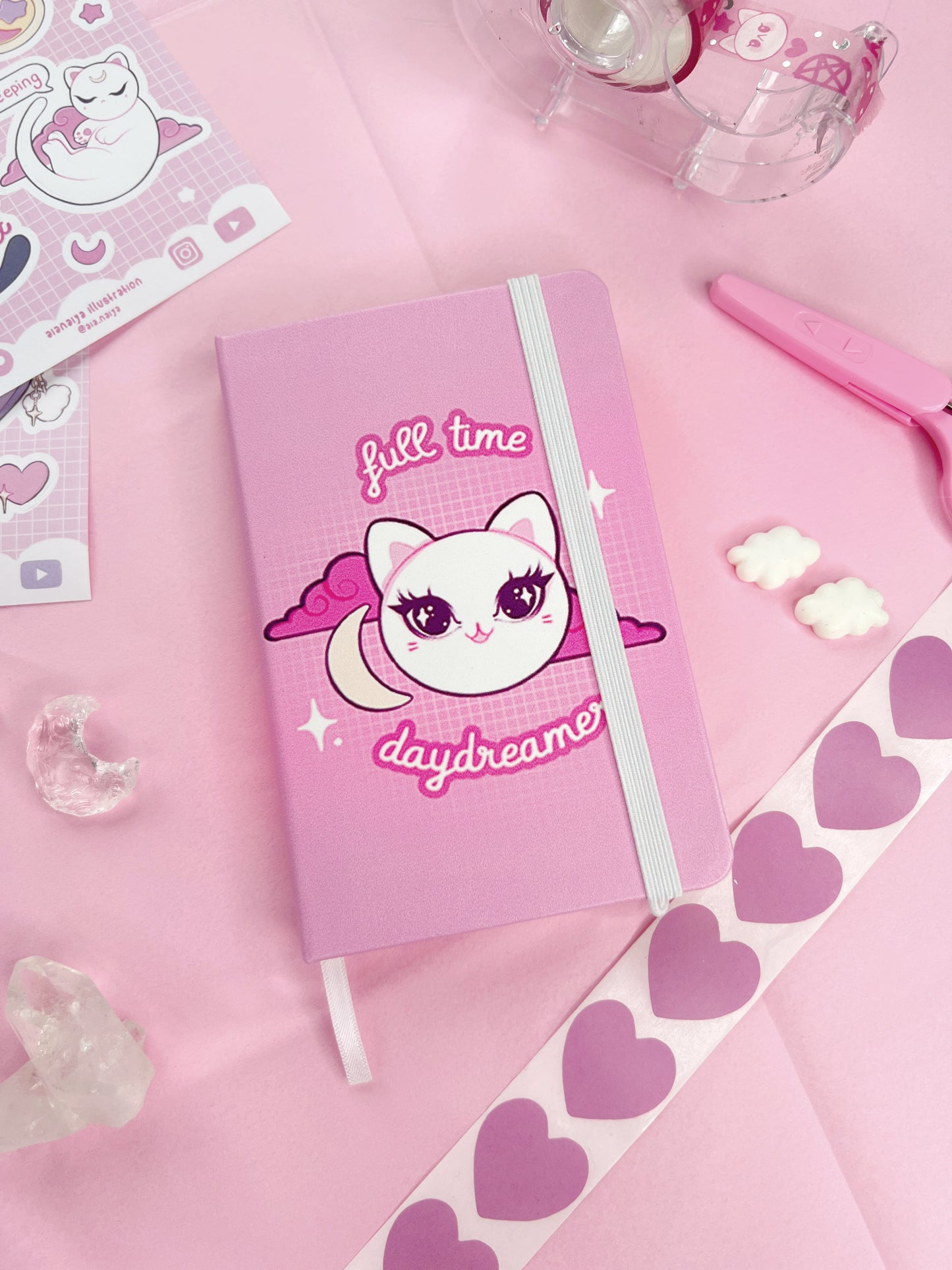 pink daydreamer cat A6 notebook