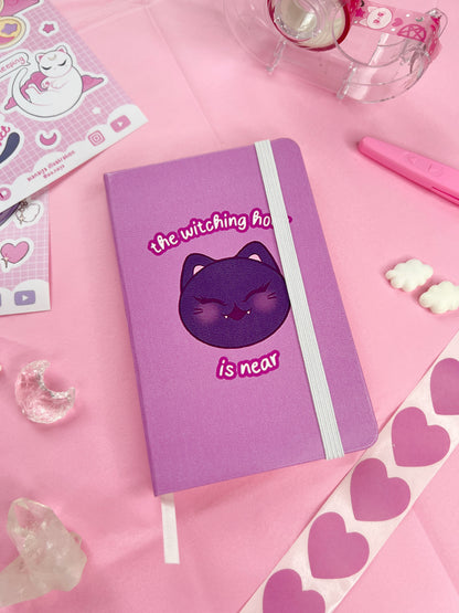 purple vampire cat A6 notebook