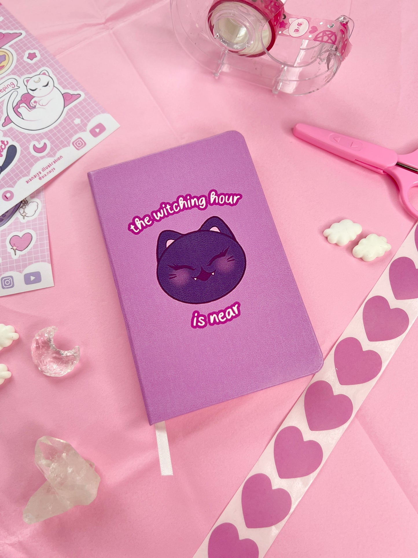 purple vampire cat A6 notebook