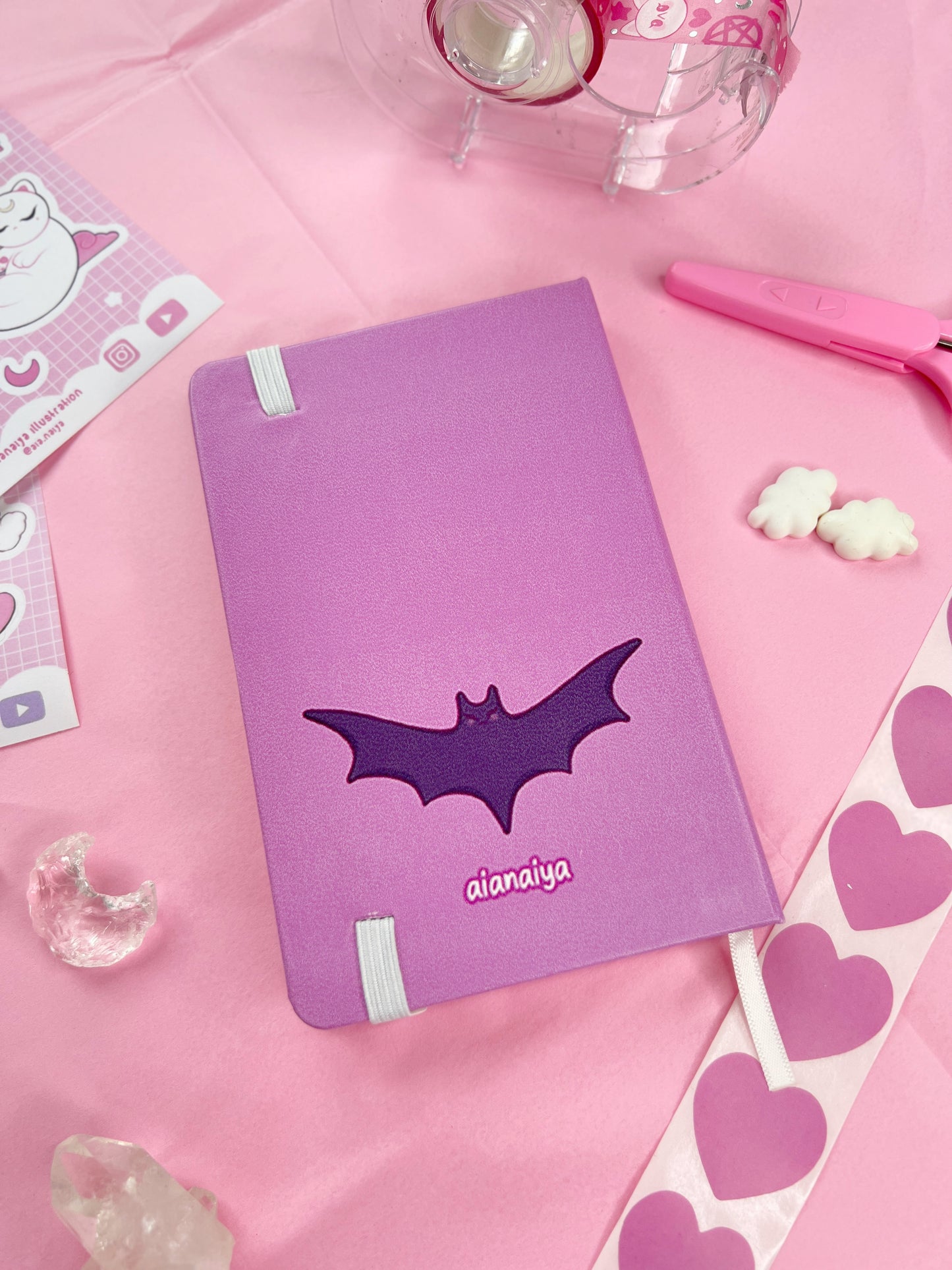 purple vampire cat A6 notebook