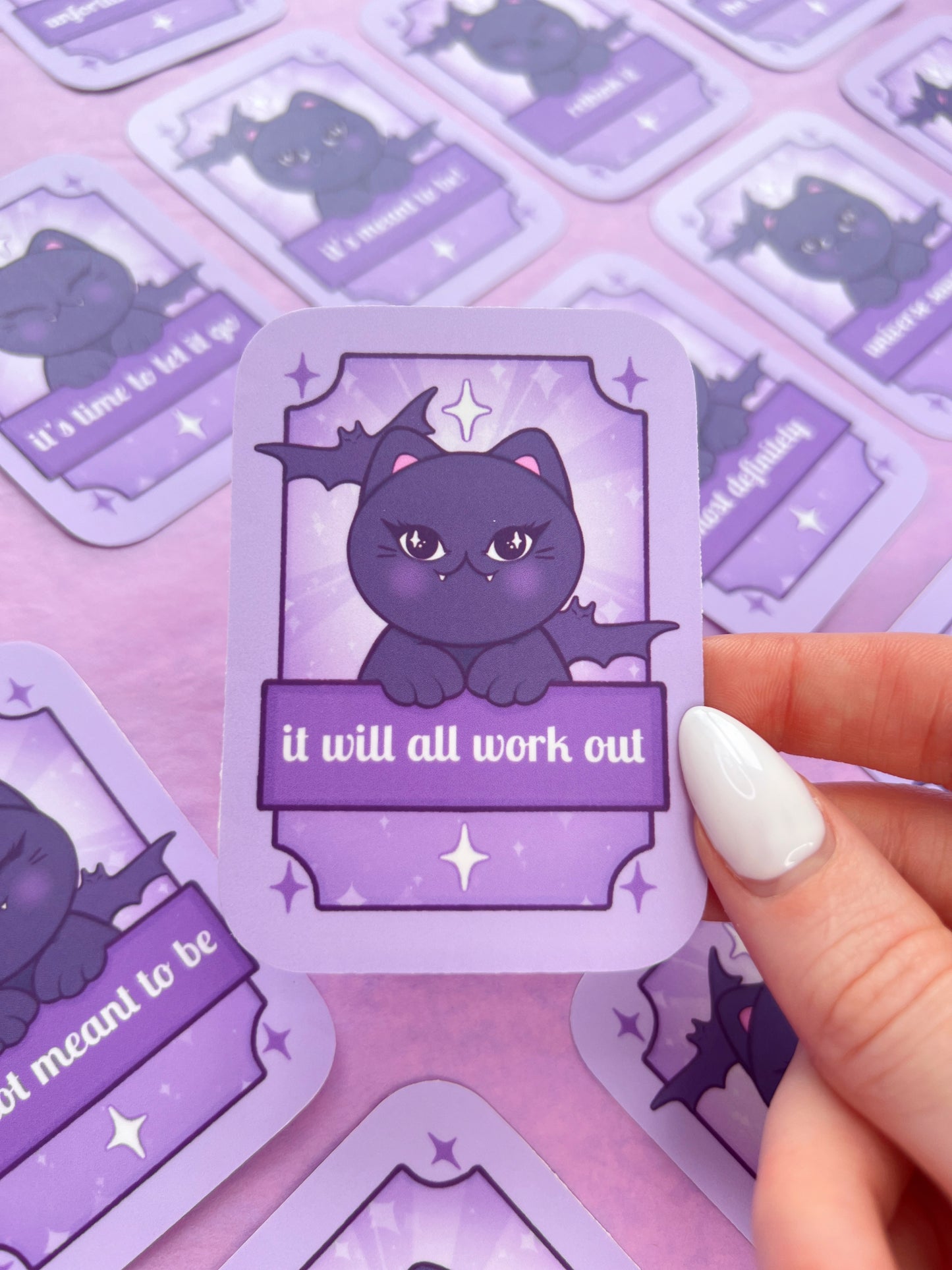 mini pocket vampire cat fortune oracle cards