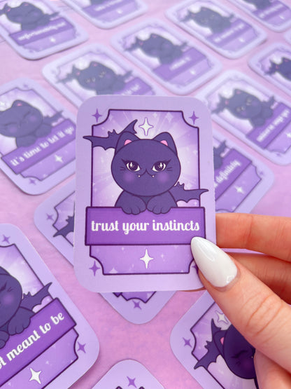 mini pocket vampire cat fortune oracle cards