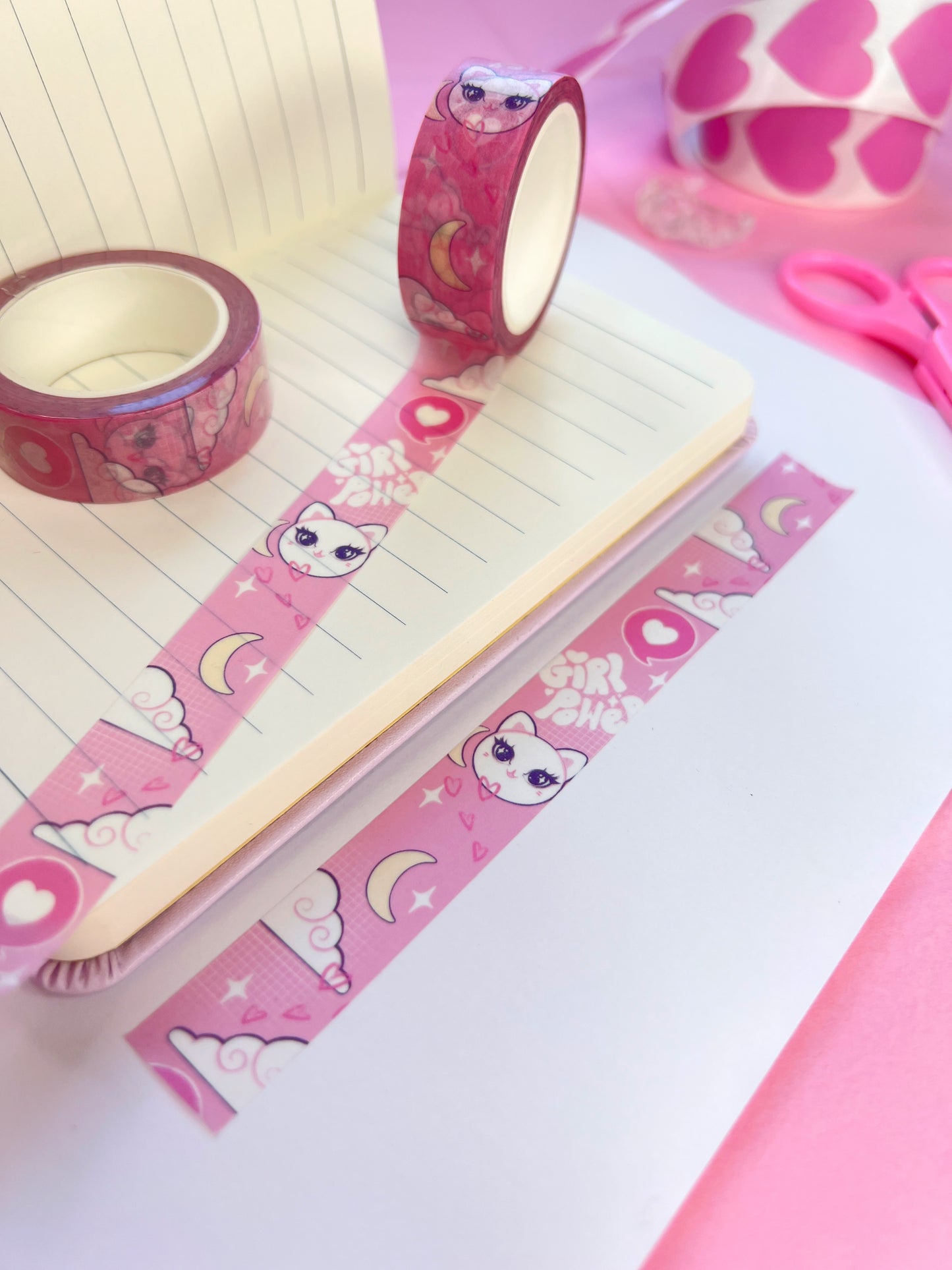 girl power cat washi tape