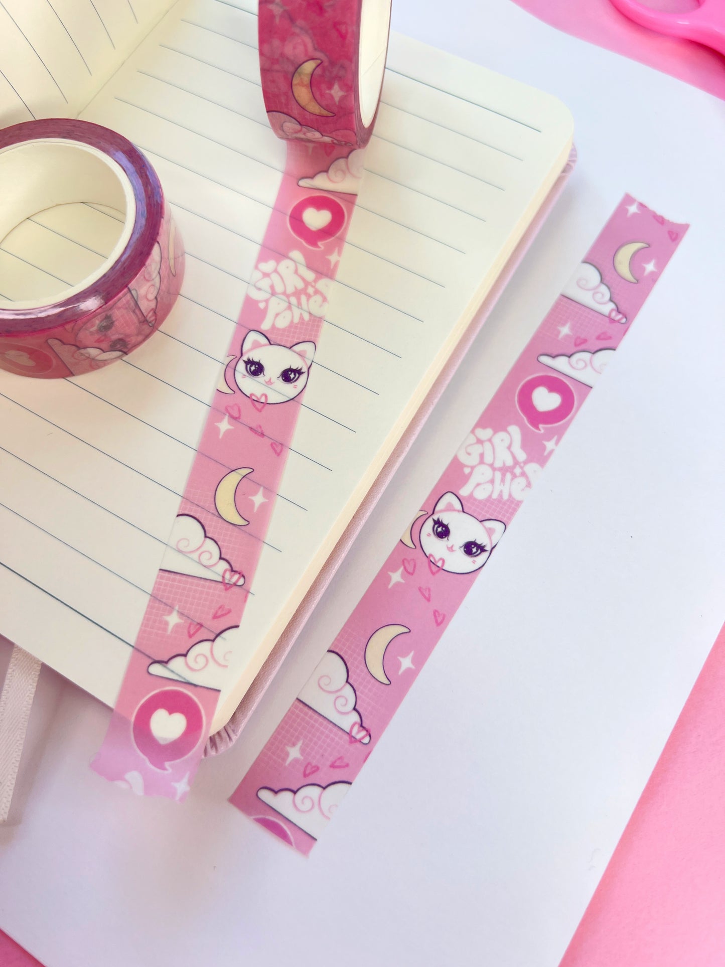 girl power cat washi tape