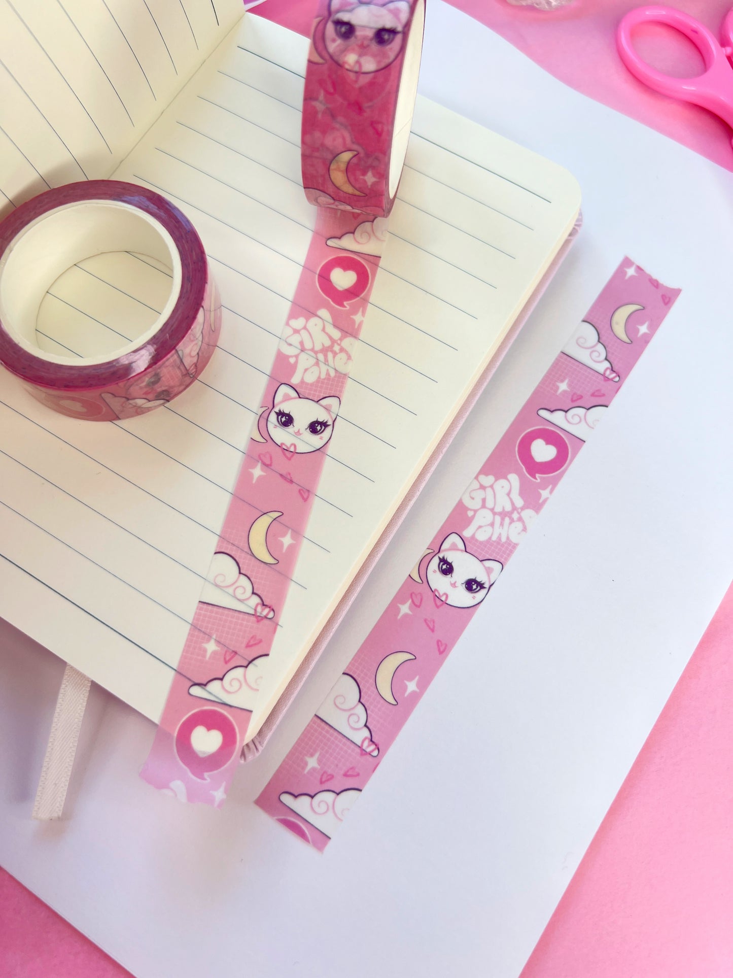 girl power cat washi tape