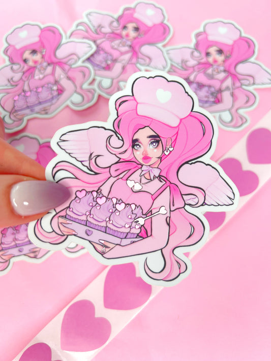 cupids bakery vinyl mirror sticker