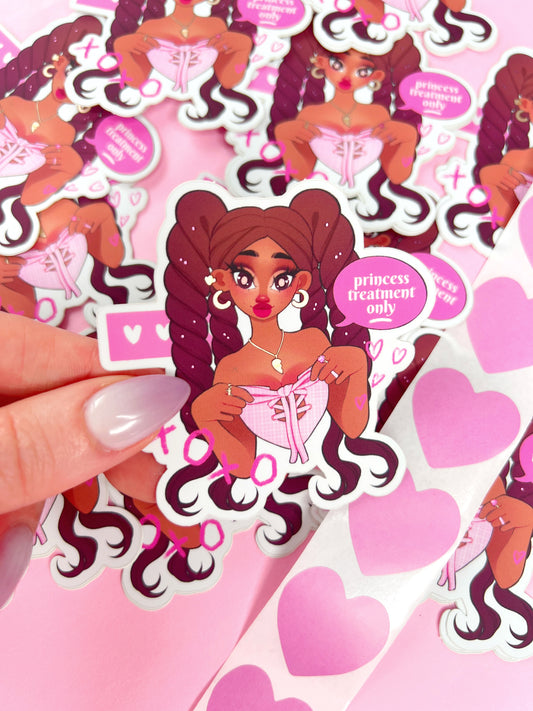 princess treatment only sasha bratz vinyl mirror sticker