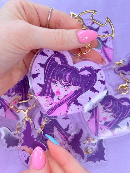 monster high draculaura keychain with bat connector charm