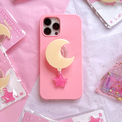 yellow moon charm phone grip