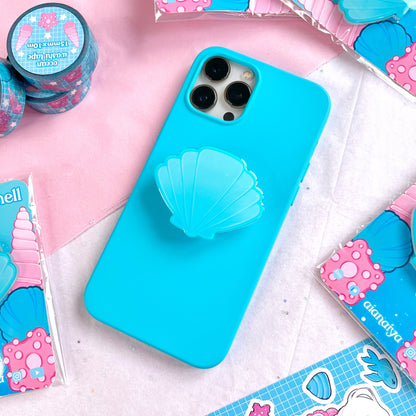 blue summer seashell phone grip