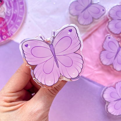 purple butterfly phone grip