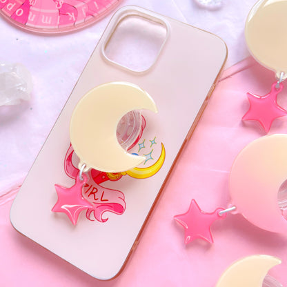 yellow moon charm phone grip