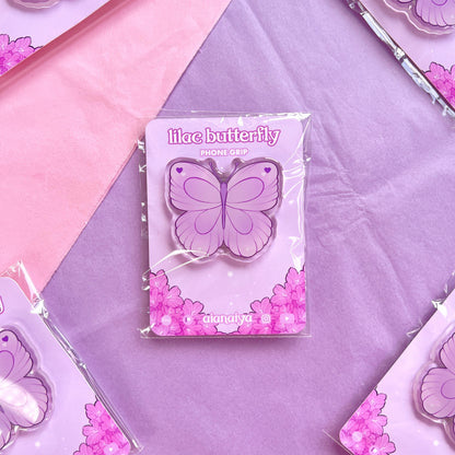 purple butterfly phone grip