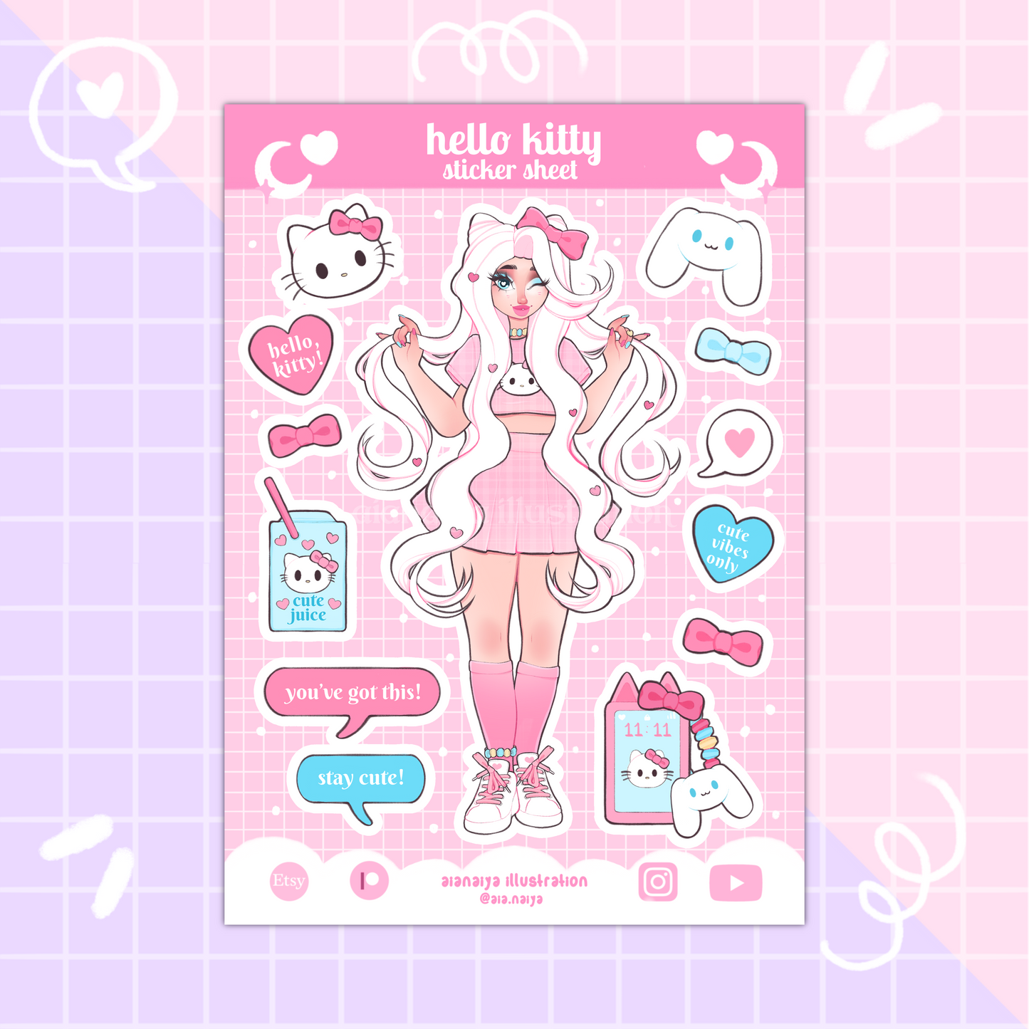 hello kitty vinyl sticker sheet