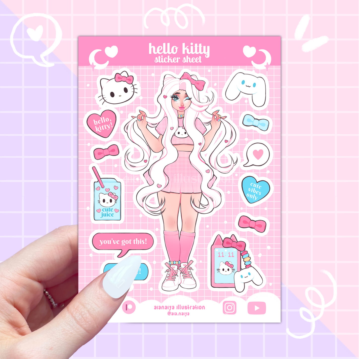 hello kitty vinyl sticker sheet