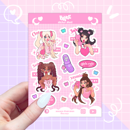 bratz vinyl sticker sheet