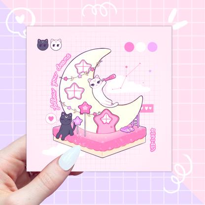 sailor moon cats postcard