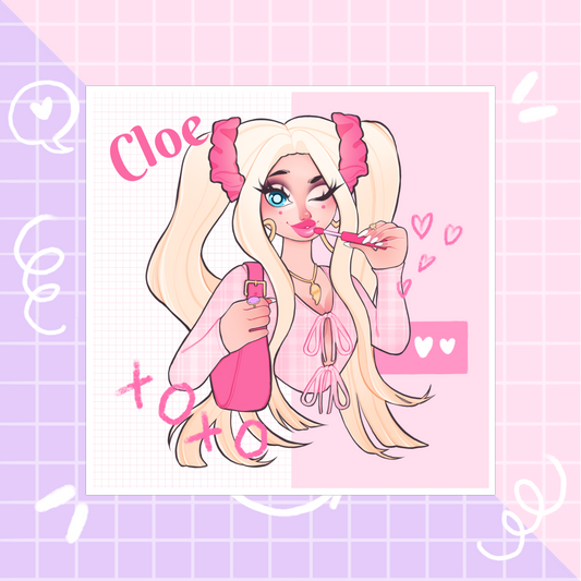 cloe bratz square wall art print