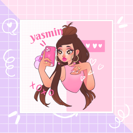 yasmin bratz square wall art print