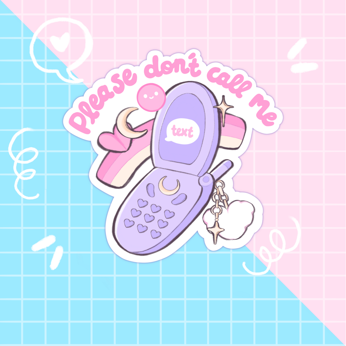 please dont call me 90's phone sticker