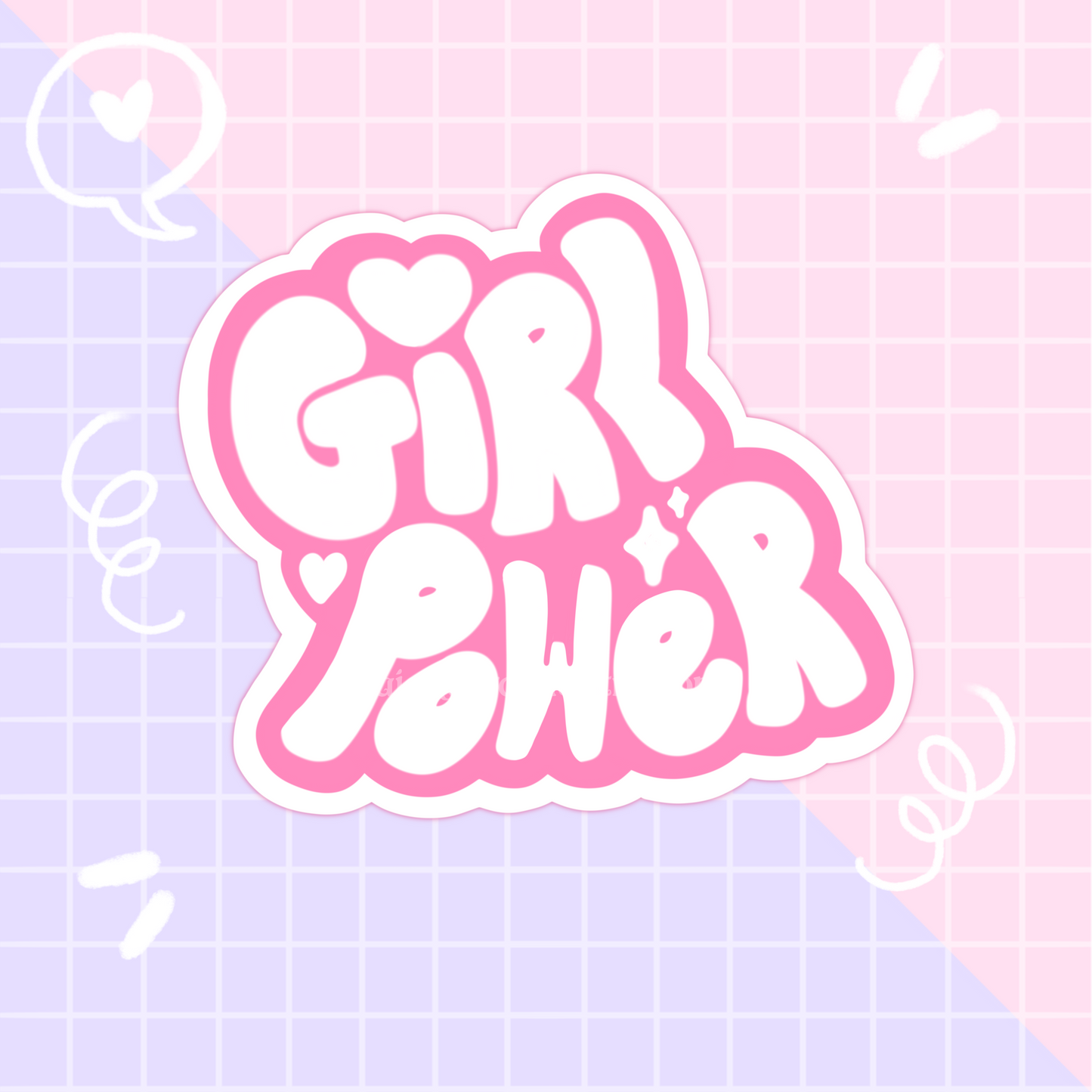 girl power slogan sticker