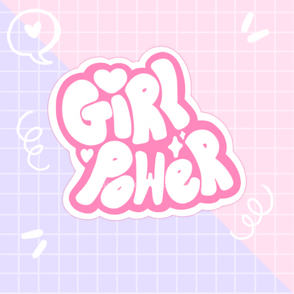 girl power slogan sticker