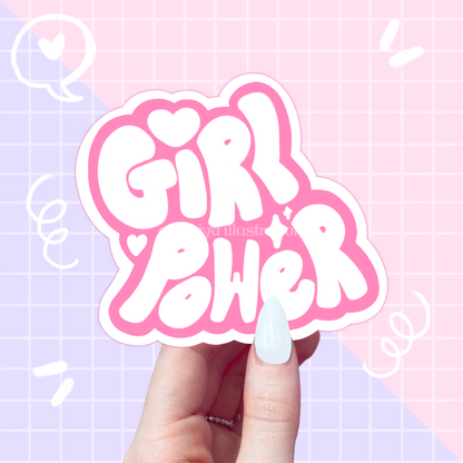 girl power slogan sticker