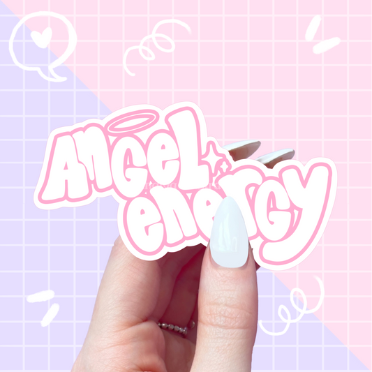 angel energy slogan sticker