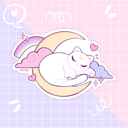 juji cat moon sticker