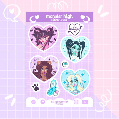 monster high vinyl sticker sheet