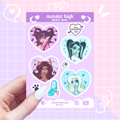 monster high vinyl sticker sheet