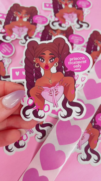 princess treatment only sasha bratz vinyl mirror sticker