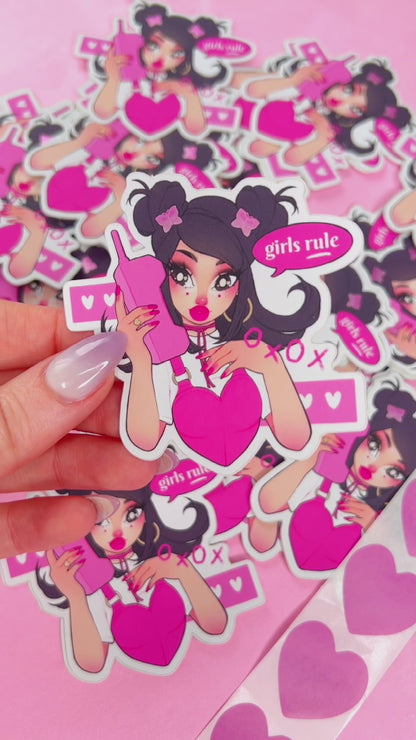 girls rule jade bratz vinyl mirror sticker