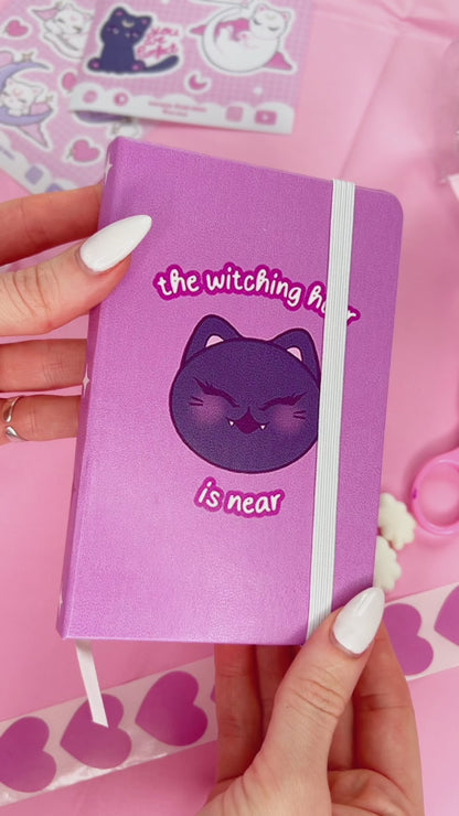 purple vampire cat A6 notebook