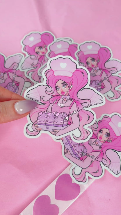 cupids bakery vinyl mirror sticker