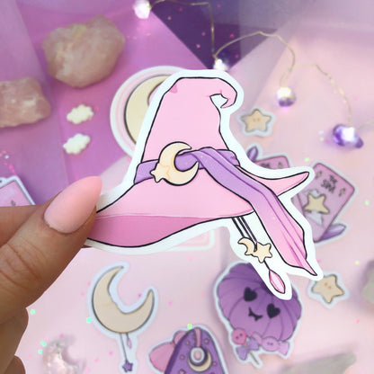 dreamy witches pink die cut sticker pack