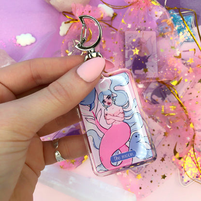 tarot card mermaids acrylic keyring charms