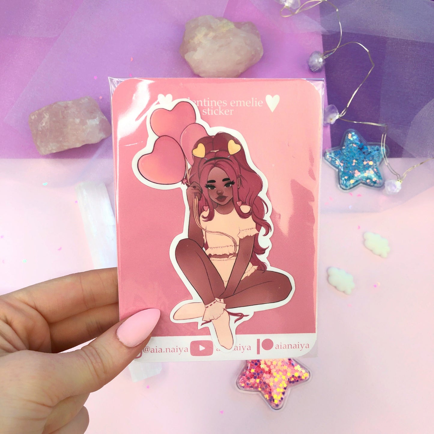 valentines emelie die cut sticker flake