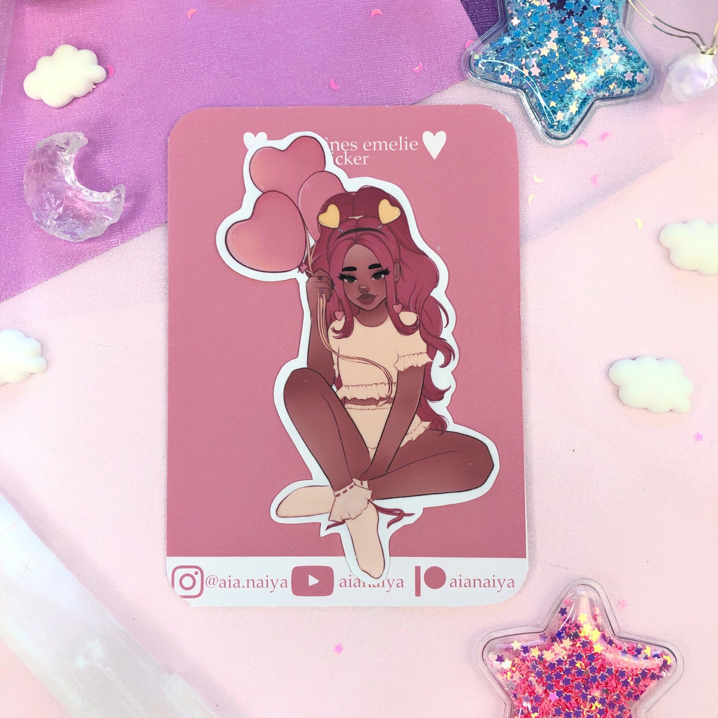 valentines emelie die cut sticker flake