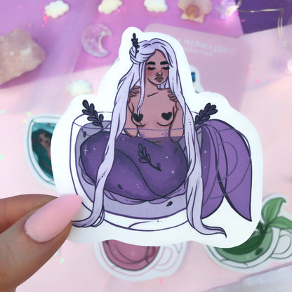 tea mermaids die cut sticker pack