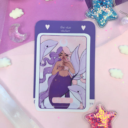 the star tarot card die cut sticker flake